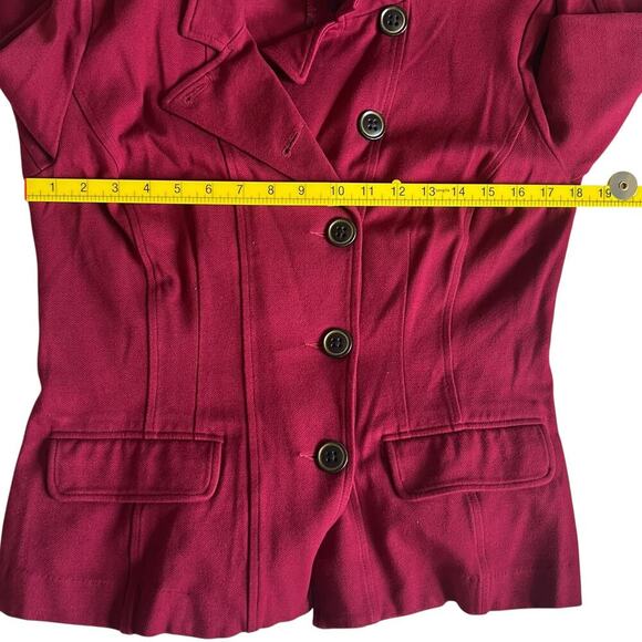 Cabi Women’s Rhubarb Red Outing Blazer Ponte Knit Burgundy Size 10 - Picture 8 of 10